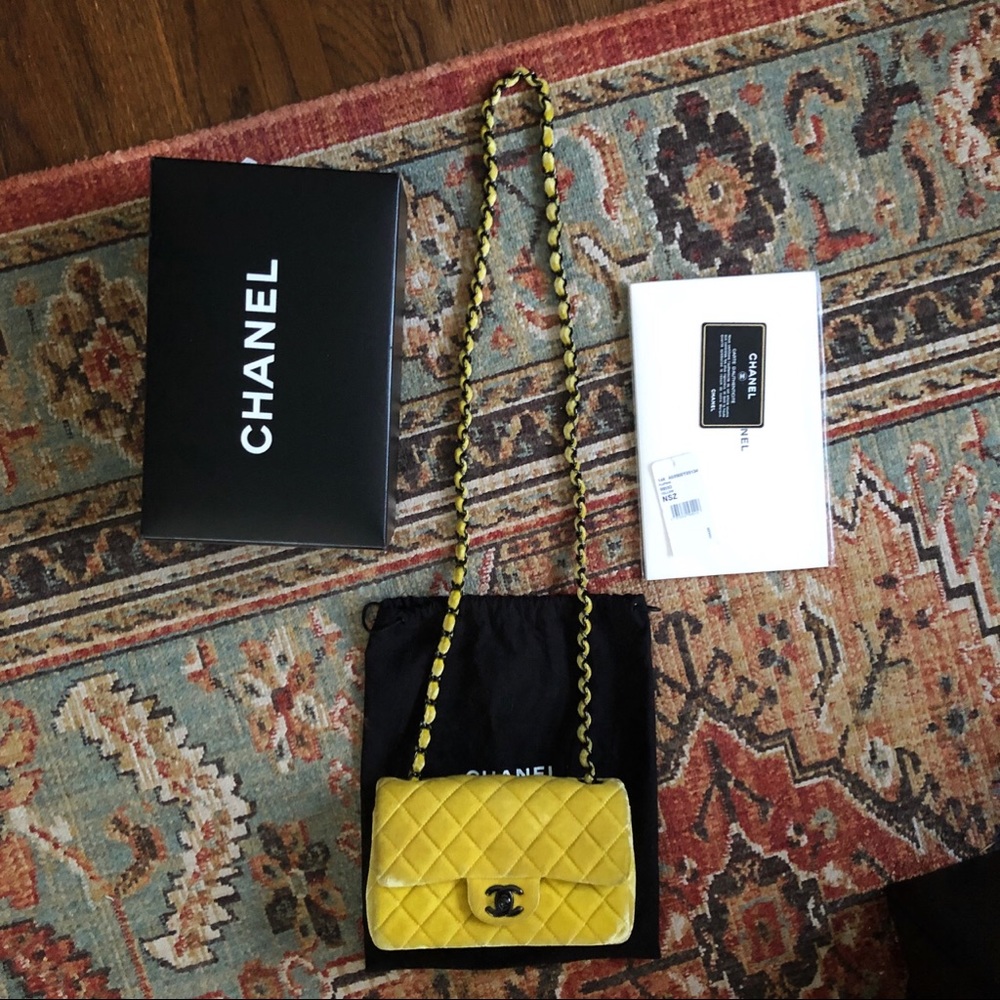 SOLD***Chanel Classic Mini Rectangular Velvet Bag - Picture 5 of 13